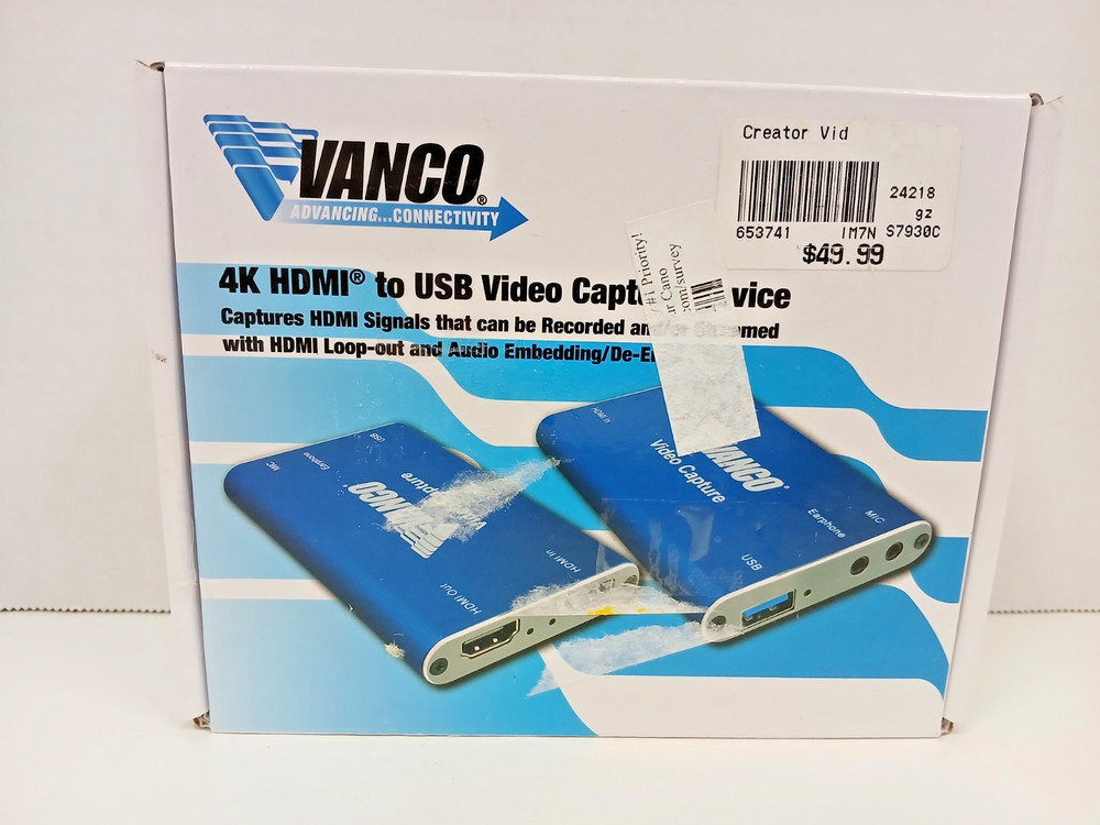 Vanco 4K HDMI to USB Video Capture Device Blue