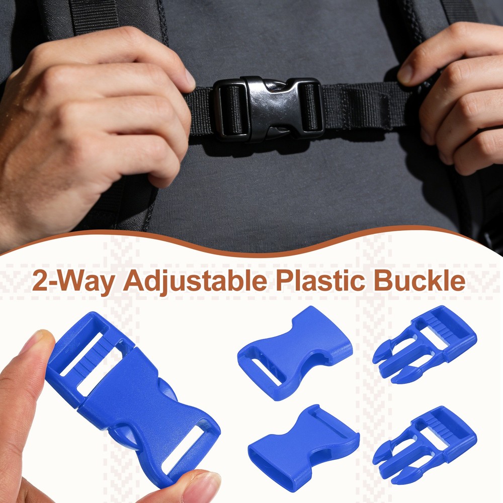 6 Pack Quick Side Release Buckle, 1" Plastic Buckle Clip, Dark Blue
