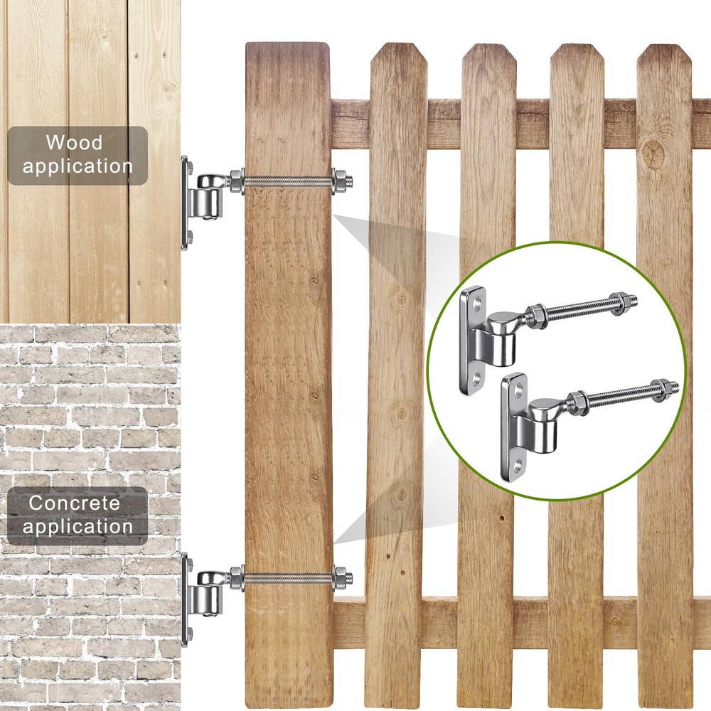 Insaga 6'' J Bolt Gate Hinge and Wall Mount 2Pack, 6''-2Pack, 6''-2Pack
