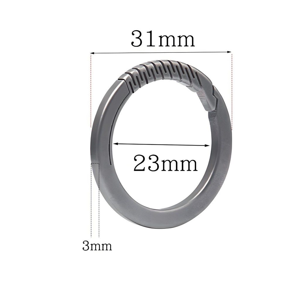 Titanium Alloy Spring Key Ring Clip with Leather Strap Portable Removable