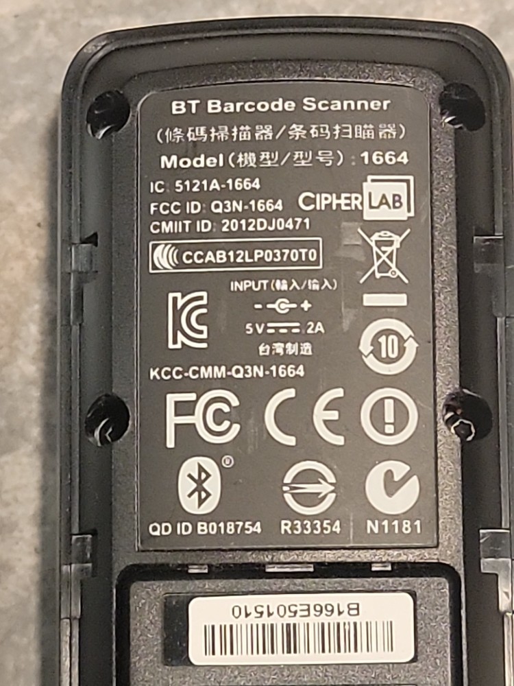 Cipher Labs 1664 Bluetooth Barcode Scanner