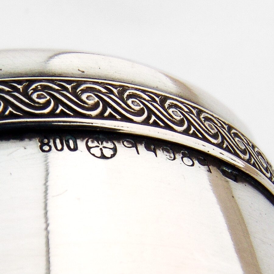 Napkin Ring Ornate Borders 800 Silver No Mono