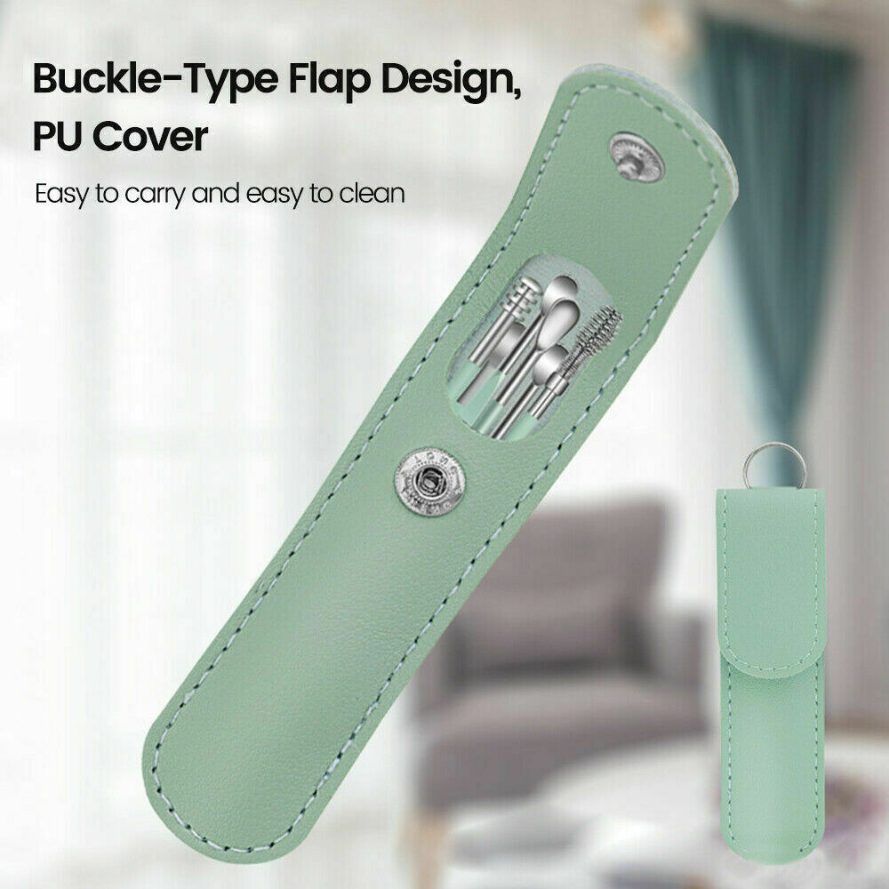 6Pcs Ear Pick Cleaning Set Spiral Tool Spoon Ear Wax Remover Cleaner Curette Kit