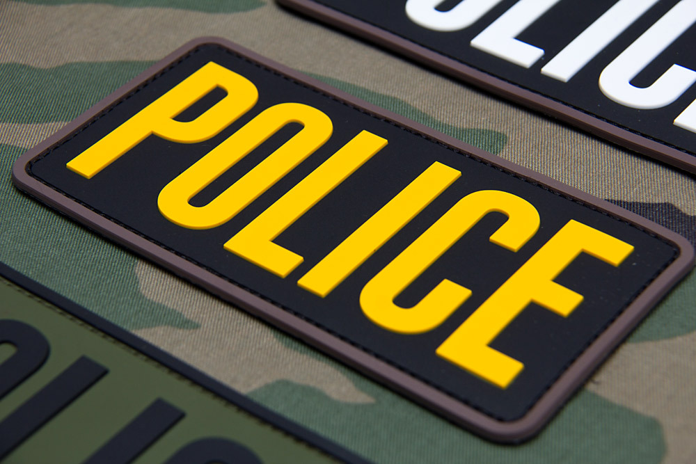 Milspec Monkey MSM Morale Patch - POLICE - 6 " x 3 " PVC LARGE Size - MULTICAM