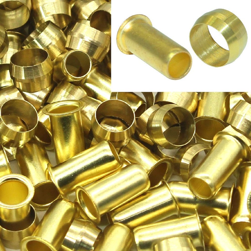 20 PCS Brass Compression Fitting 6mm OD 5mm ID Sleeve Ferrules Insert Tube
