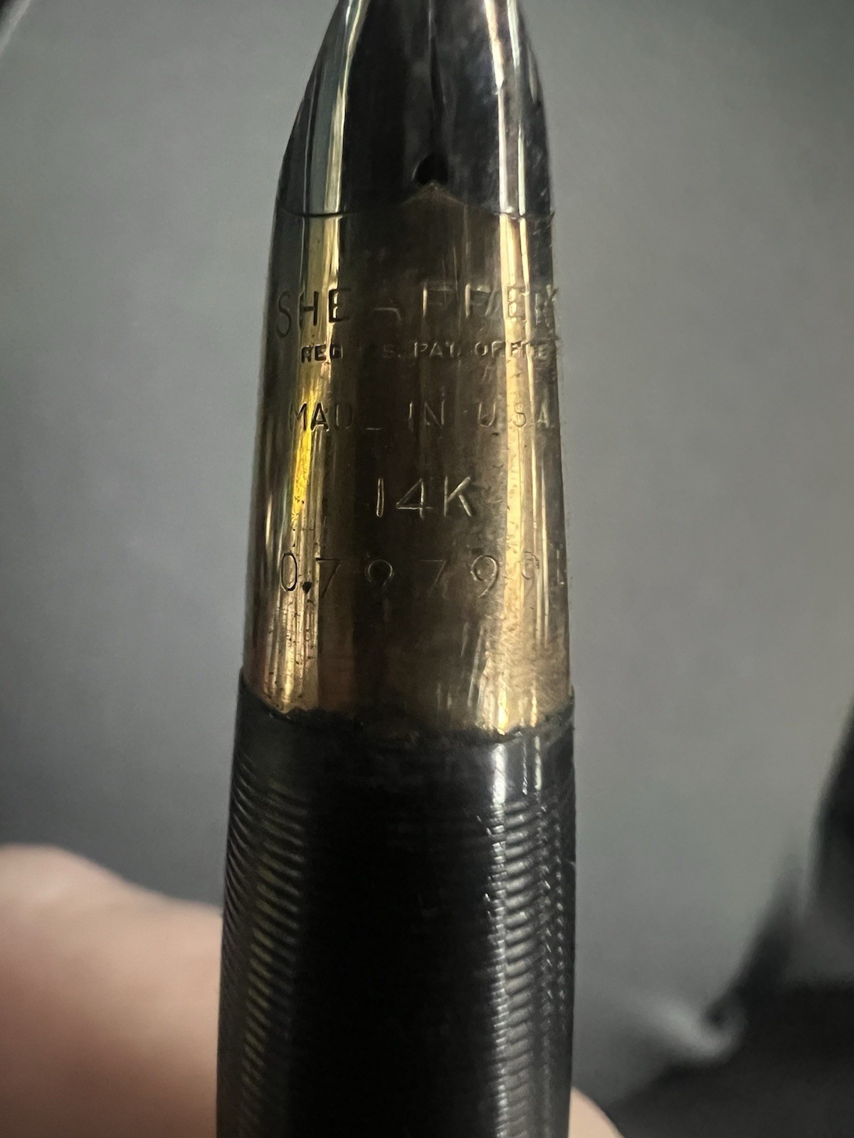 Vintage W.A. Sheaffer Pen Co. Black Fountain Pen W/ 14k Gold Nib Lifetime