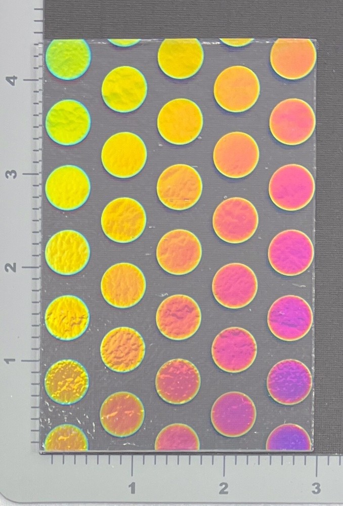 CBS Dichroic Glass 90 COE - 3" x 4" Dots #3 Rainbow on Thin Clear