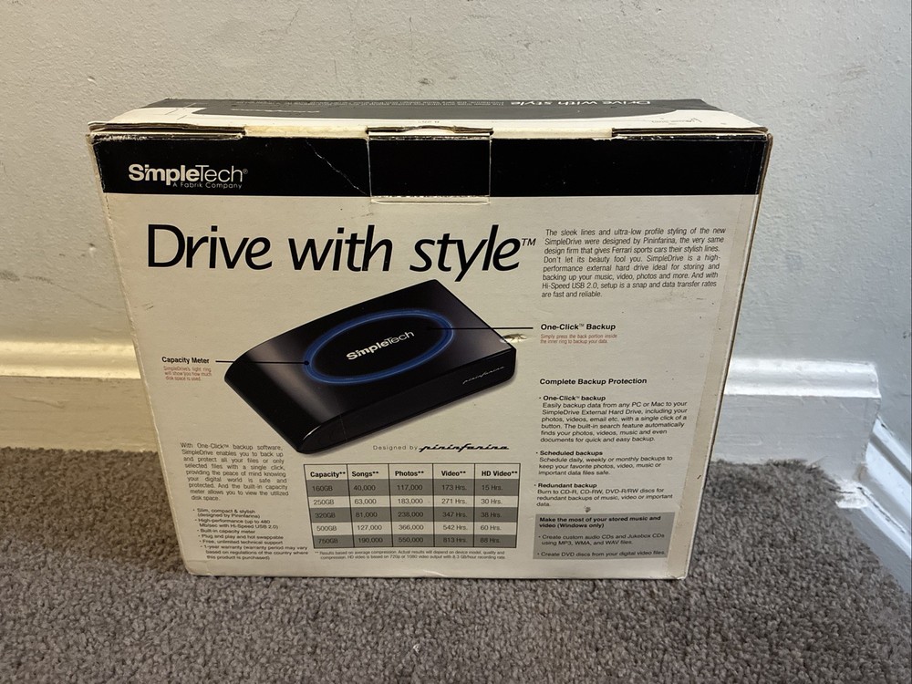 SimpleTech - 500GB External Hard Drive New