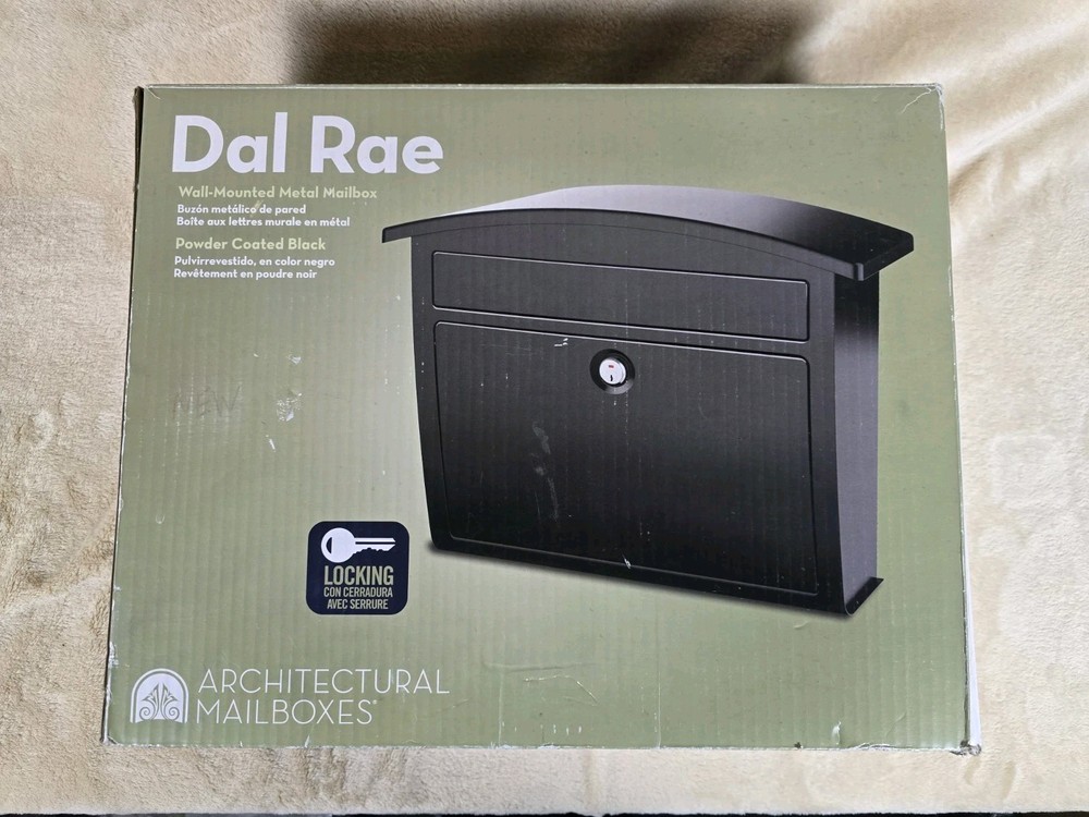 Architectural Mailboxes 2562B-10 Black Dal Rae Galvanized Wall-Mount Mailbox
