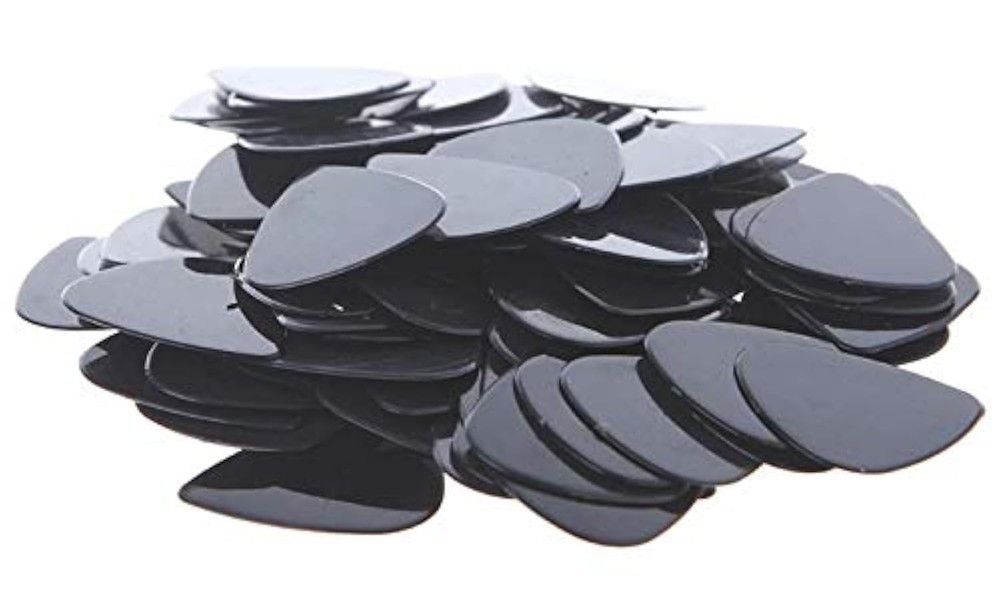 100-Pack Black Celluloid Guitar Picks Size Medium .71mm Medium,