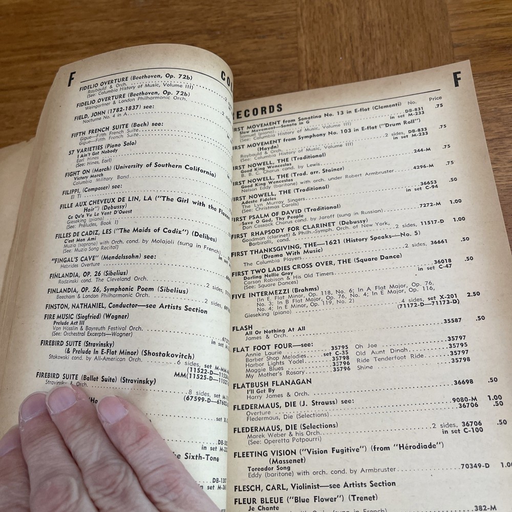 Columbia Record Catalog 1945- Acceptable Condition