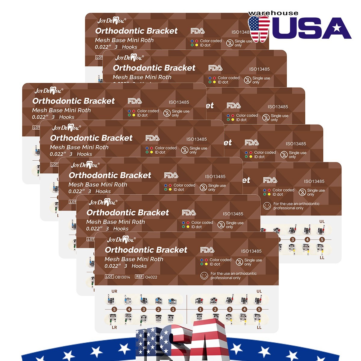 20pcs/pack Dental Orthodontic Brackets Braces Mesh Base Mini Roth 022 Hooks MIM