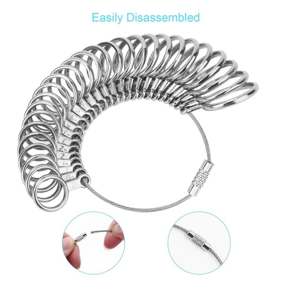 Ring Sizer Measuring Tool, 27 PCS Ring Measurement Tool, US Ring Size 0-13 w...