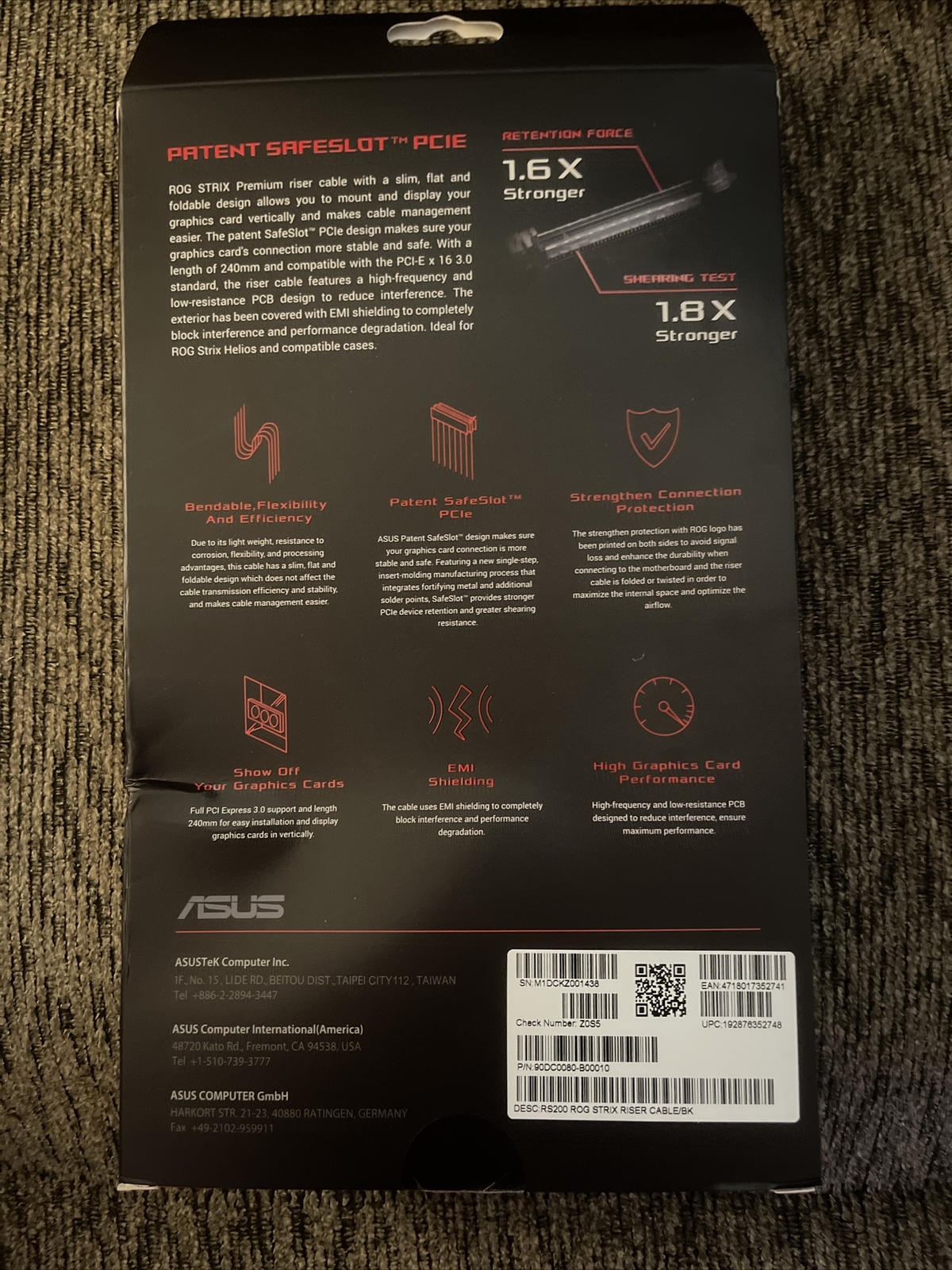 ROG Strix Riser Cable Open Box