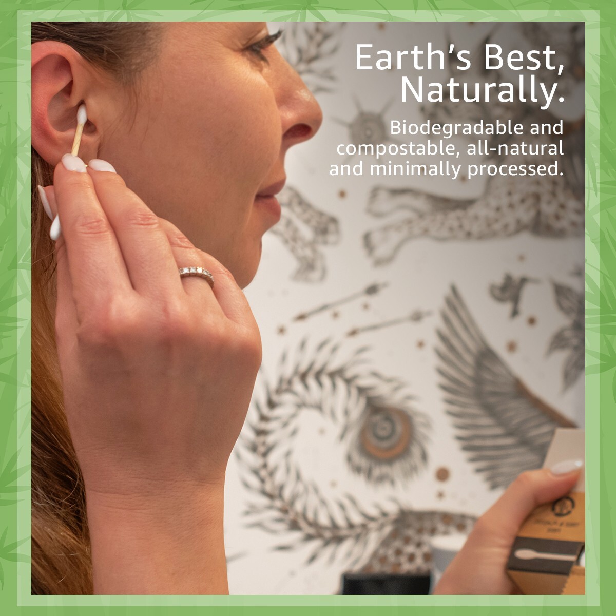 Ibambo Bamboo Cotton Swabs - 500 Pack, for Beauty & Personal Care