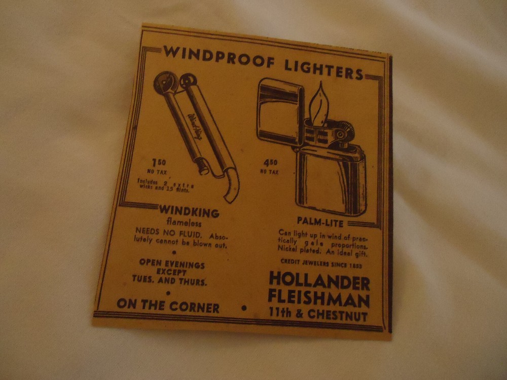Windproof Lighters Windking Palm-Lite 1945 newsprint ad