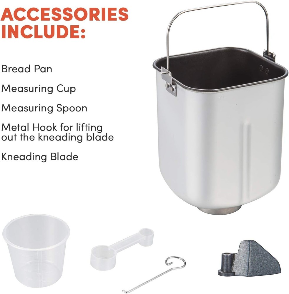 Programmable Bread Maker Machine 3 Loaf Sizes, 19 Menu Functions Gluten Free