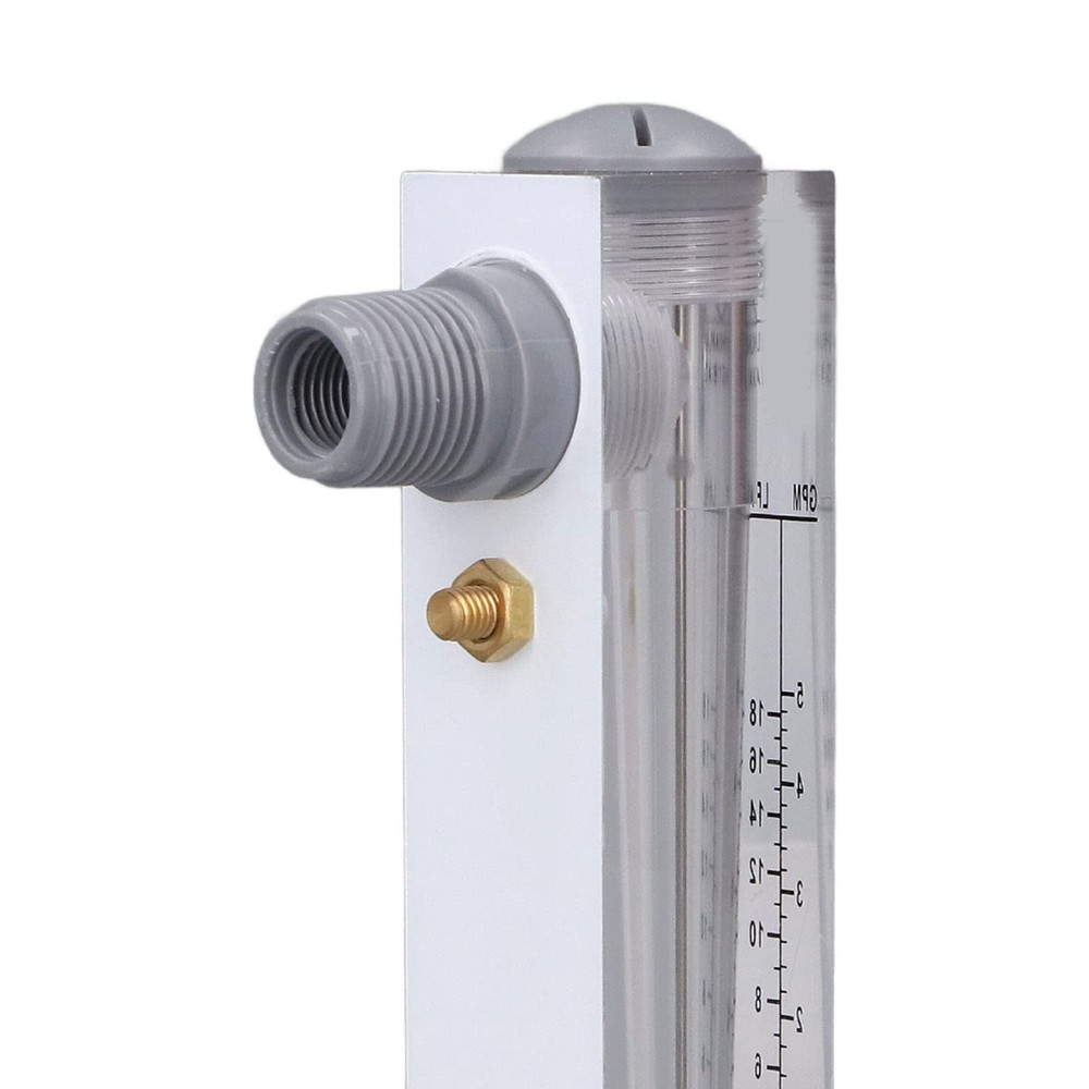 Water Flow Meter Panel Mount Adjustable 0.5-5 GPM ZG1/2in Male Thread...