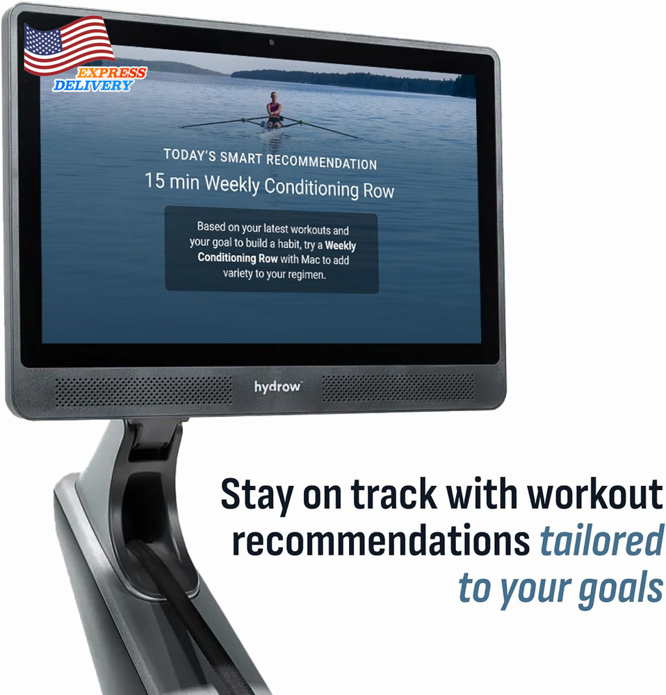 Origin Rowing Machine with Immersive 22" HD Rotating Screen Stows Upright