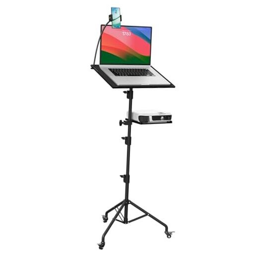 Projector Stand Tripod Laptop Tripod with Wheels & Adjustable Height Portable