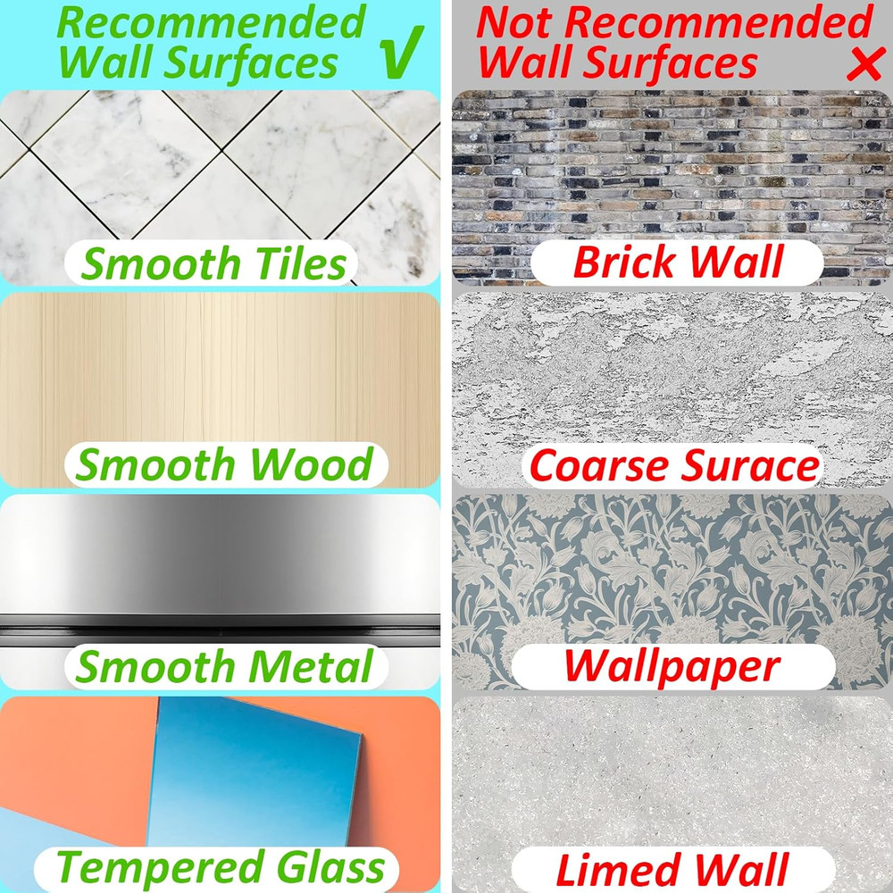 8 Pcs Transparent Adhesive Shower Hooks Wall Mount No Drilling Replacement