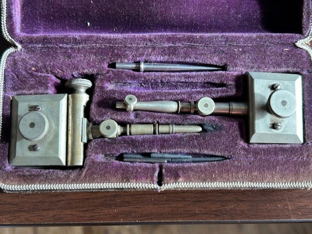 Vintage Architects Trammels for Beam Compass Drafting Drawing Original Box (78)
