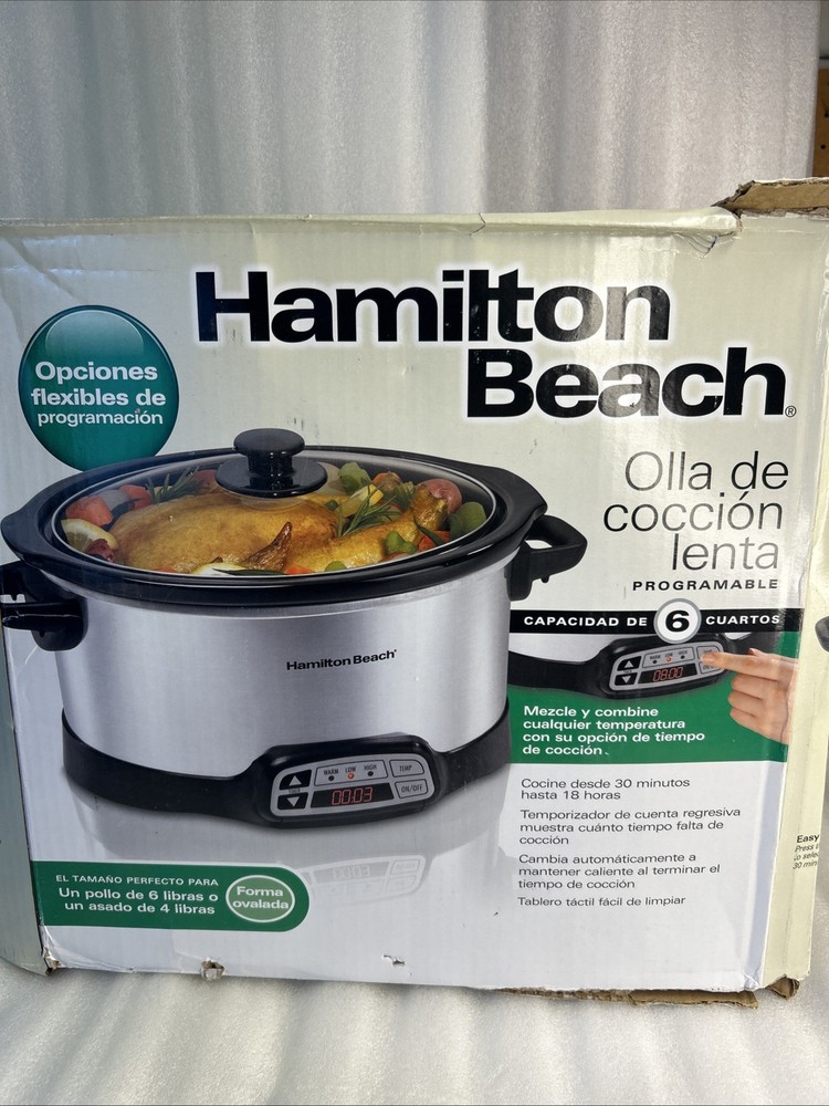 Hamilton Beach 33660, 6 Qt Capacity Programmable Slow Cooker - Silver Base Only