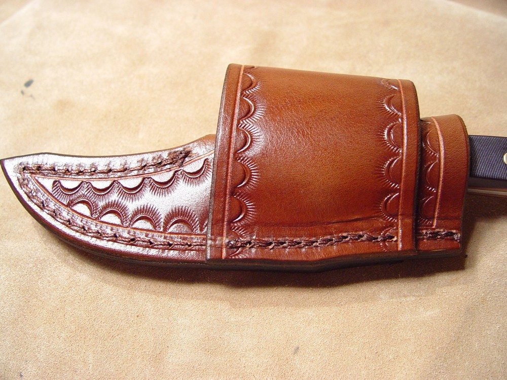 Custom Leather Crossdraw Sheath for Schrade Sharpfinger 152OT