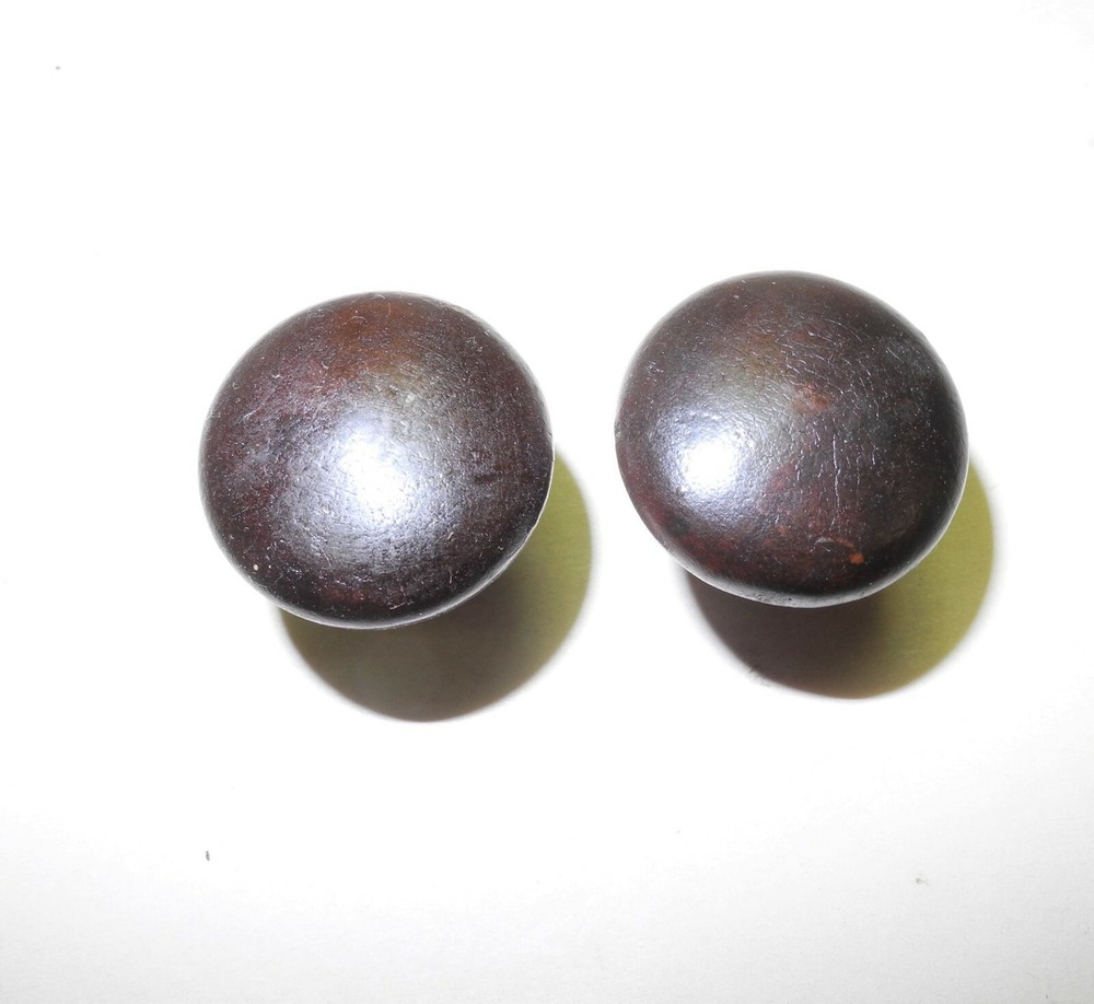 VINTAGE SINGER TREADLE SEWING MACHINE 2 PIECE SET WALNUT DRAWER KNOBS, 1" NICE