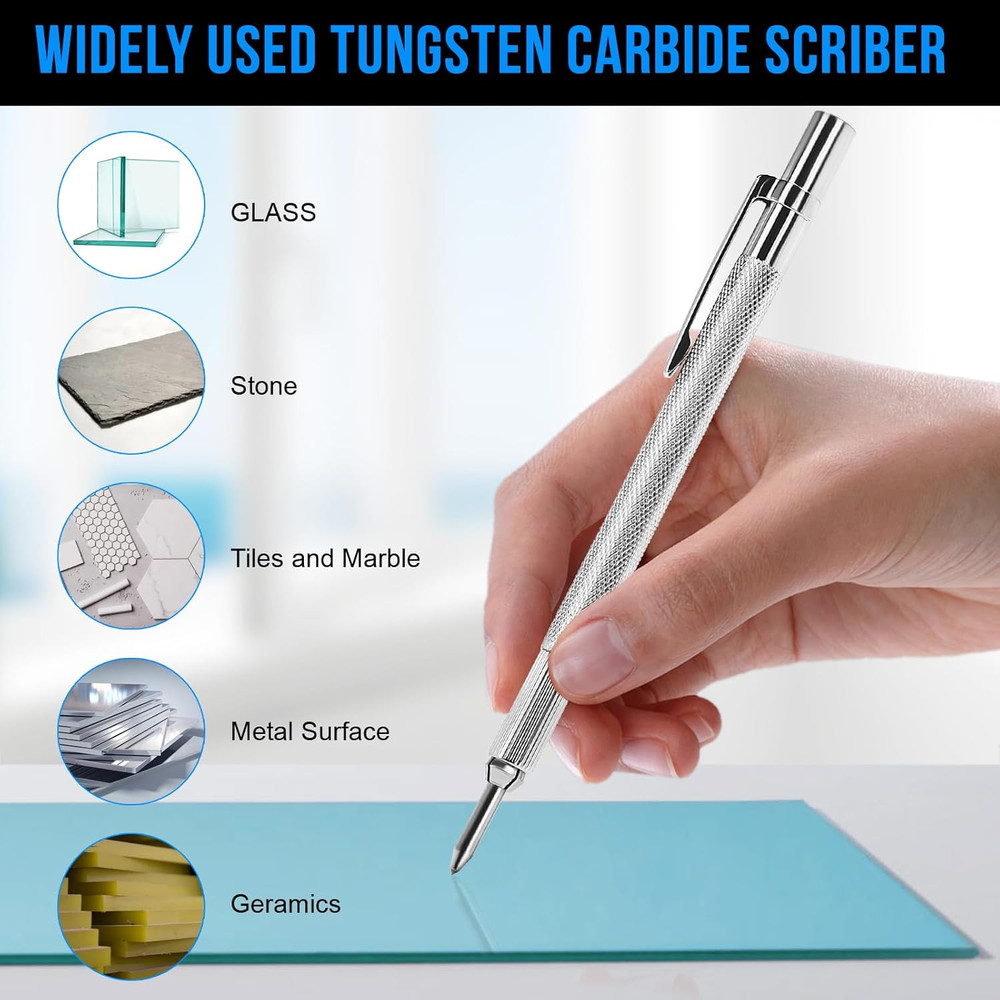 2 Pack Tungsten Carbide Scriber with Magnet, with Extra 20 Replacement Marking