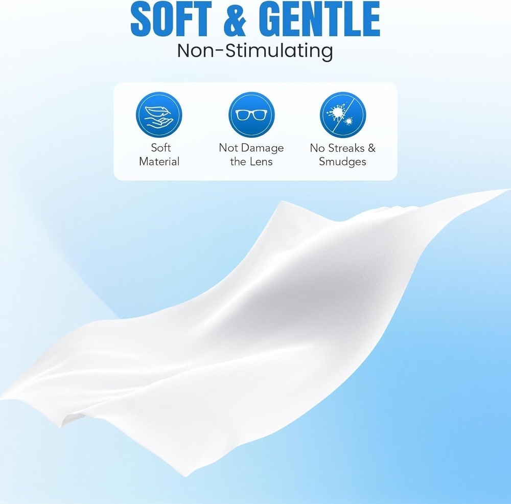 1000 Pack Pre-Moistened Eyeglass Cleaner Wipes - Non-Scratching & Safe