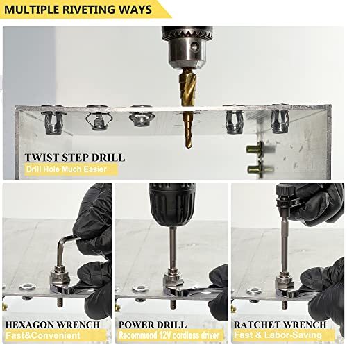 1/4-20 Jack Nut with Installation Tool Threaded Insert Petal Nuts Nutserts