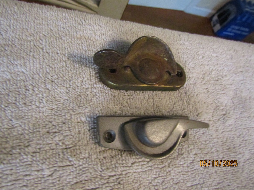 Antique Victorian Metal Window Sash Locks 2 Different