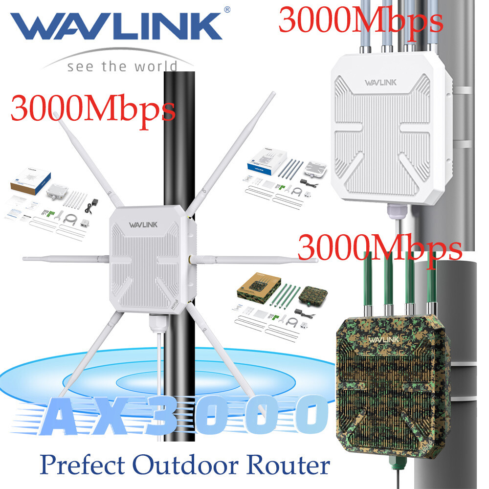 WAVLINK Outdoor WiFi 6 Router Extender Long Range AX3000 5G Router up to 300m
