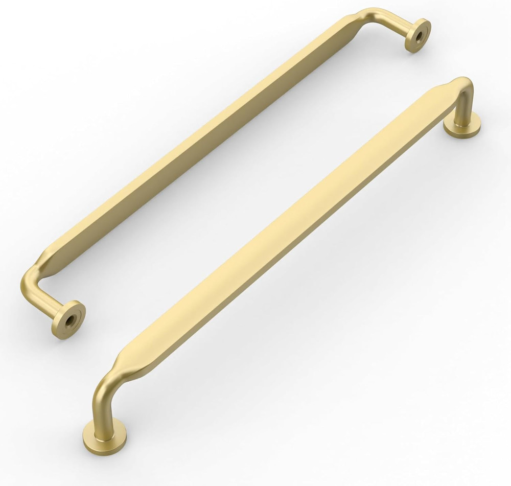 Brushed Gold Cabinet Pulls - 10 Pack, 10 Inch Solid Zinc Alloy Handles