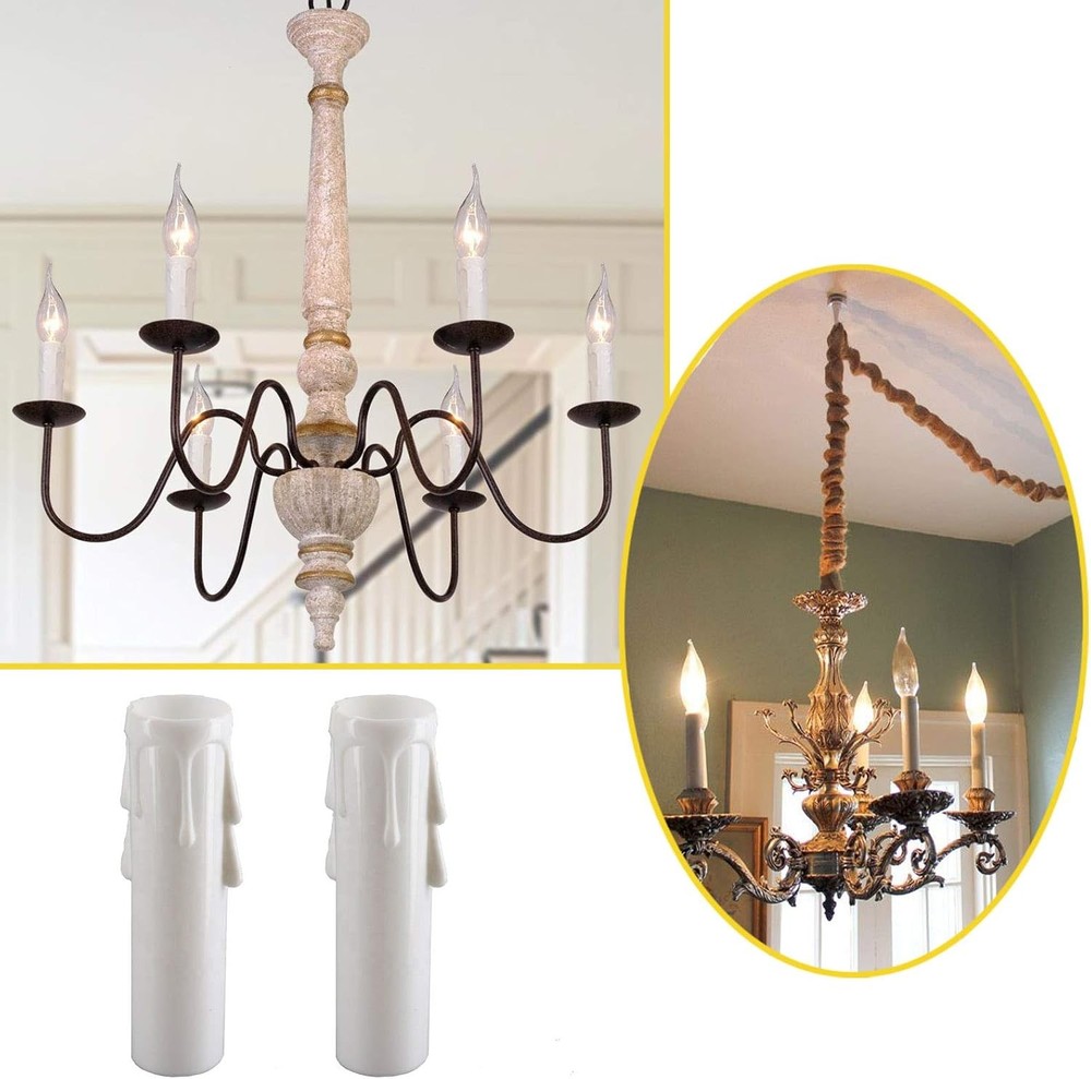 Chandelier Candle Sleeves, ECUDIS E12 Socket Covers, 4 Inch...