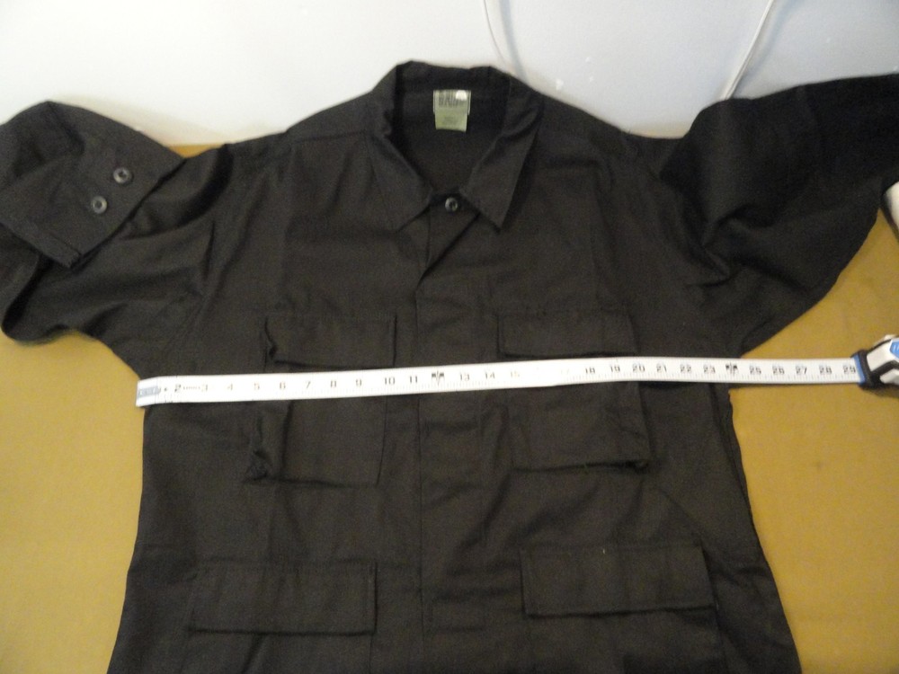 NEW TRU-SPEC 4 POCKET BLACK NIGHT OPS BDU COMBAT COAT JACKET LARGE REGULAR