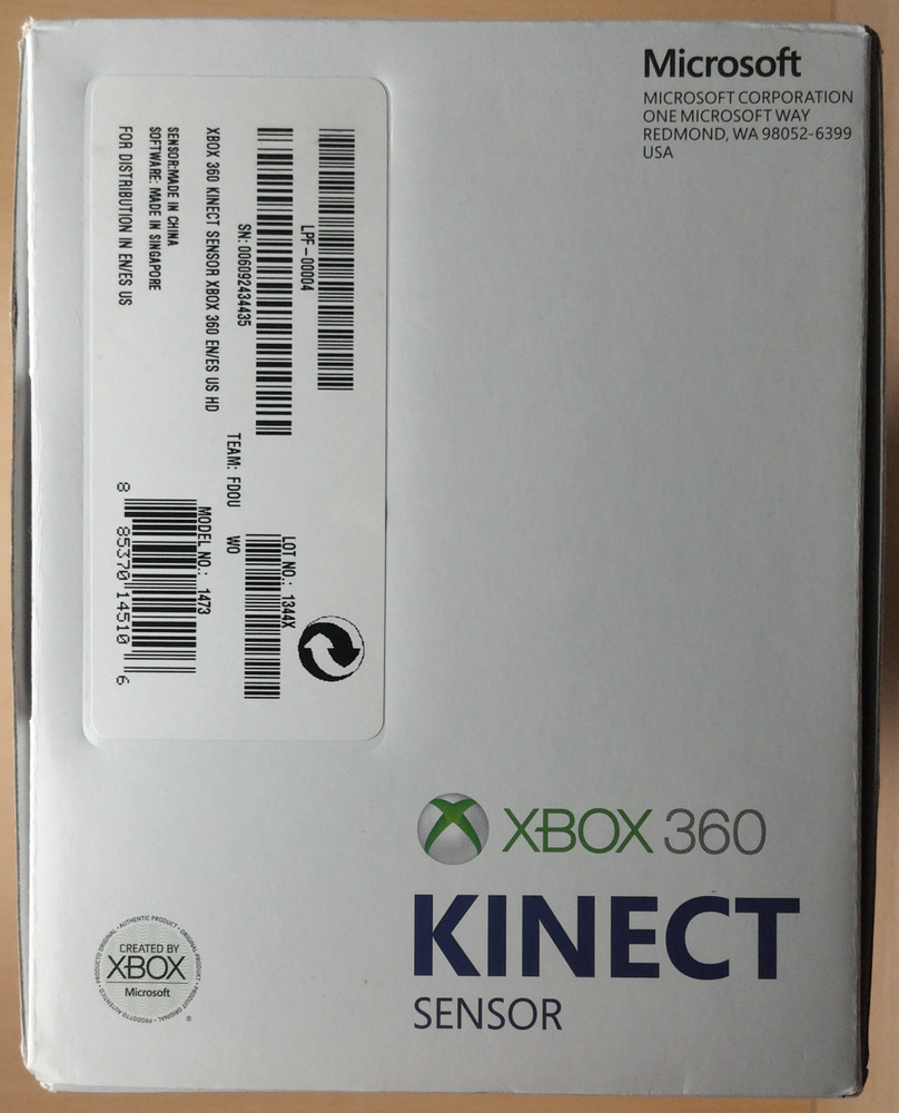NEW Microsoft XBOX 360 Kinect Motion Sensor 1473 + Kinect Adventures game SEALED