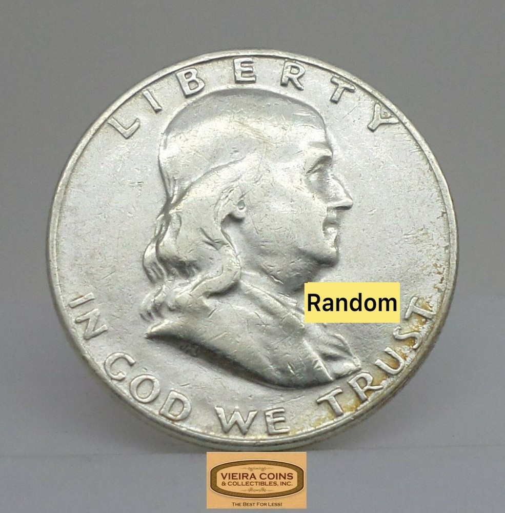 1952-S Franklin Half Dollar, 90% Silver, Average Circulated - #E14