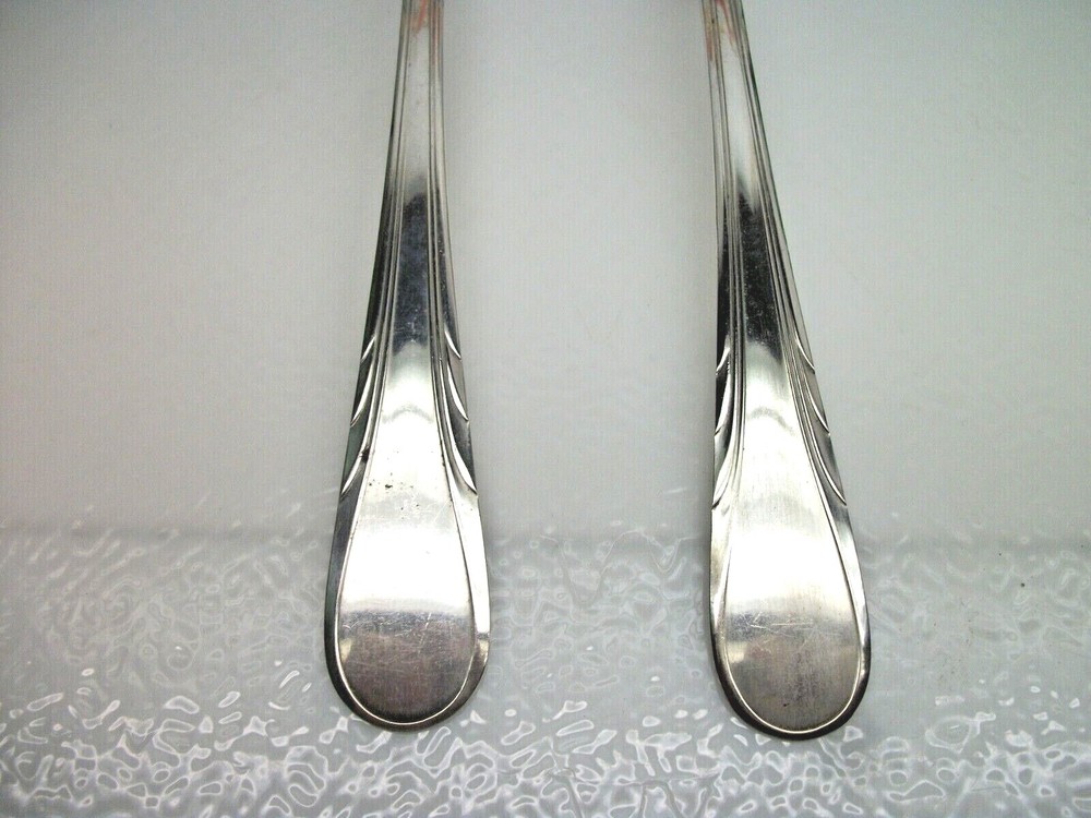2 International Silver ARGYLE Silverplate Solid Serving Spoons 1938