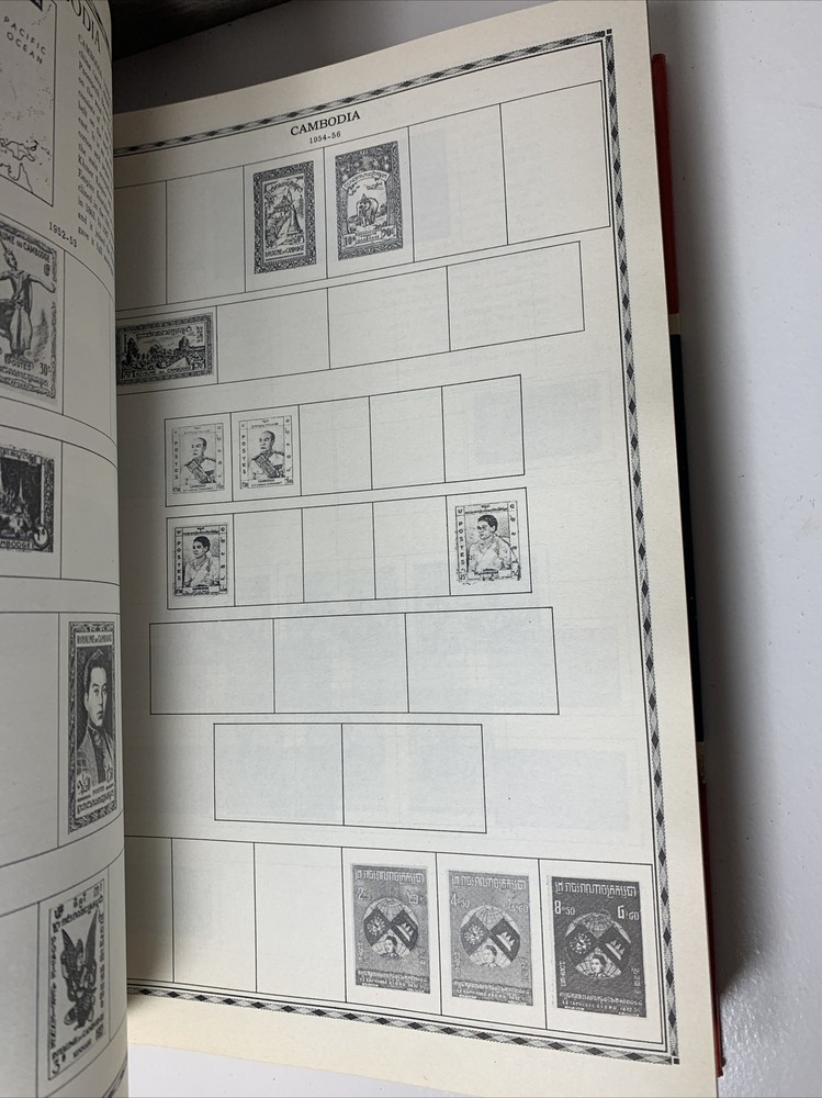 Vintage 1960 Illustrated Around-The-World Stamp Album - Without Stamps!