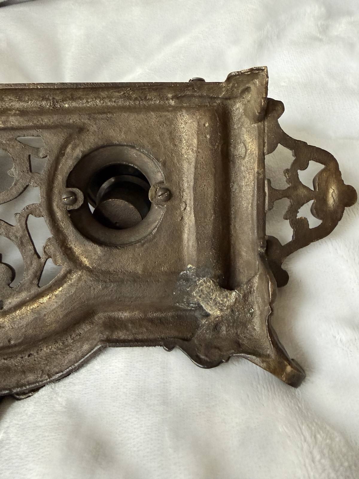 Large Ornate Antique Bronze / Brass Double Inkwell Victorian style