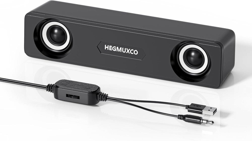Computer Speakers for Desktop PC - 10W Wired Stereo Speakers with Volume Control