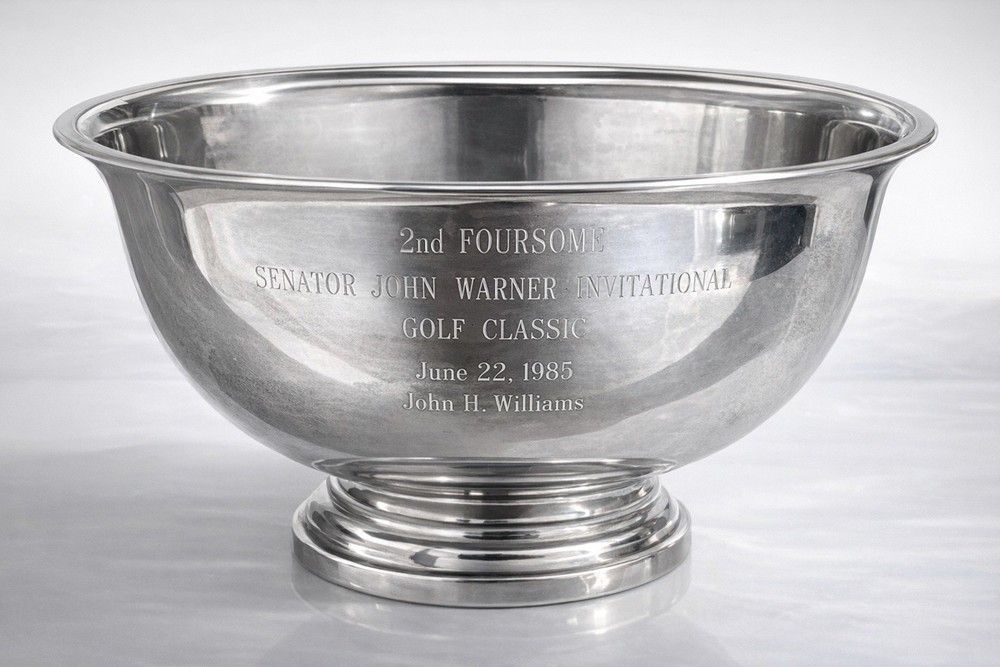 Vintage Gorham Silver Bowl Trophy Senator John Warner Invitational Golf 1985