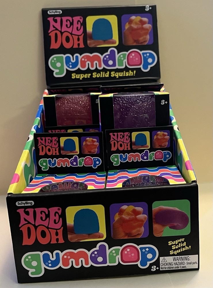 Needoh Gum Drop BLUE Super Solid Squish NIB