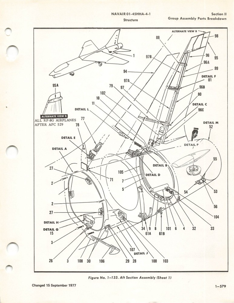F-8A, B, L, RF-8A, RF-8G 1977 Airframes Parts Catalog Flight Manual - CD