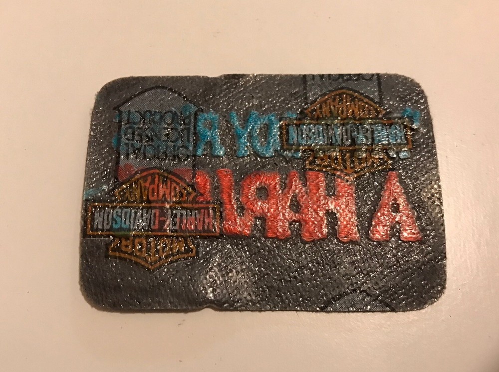 NOS 3” "My Daddy Rides A Harley" patch Leather Davidson Motorcycle Blue Red