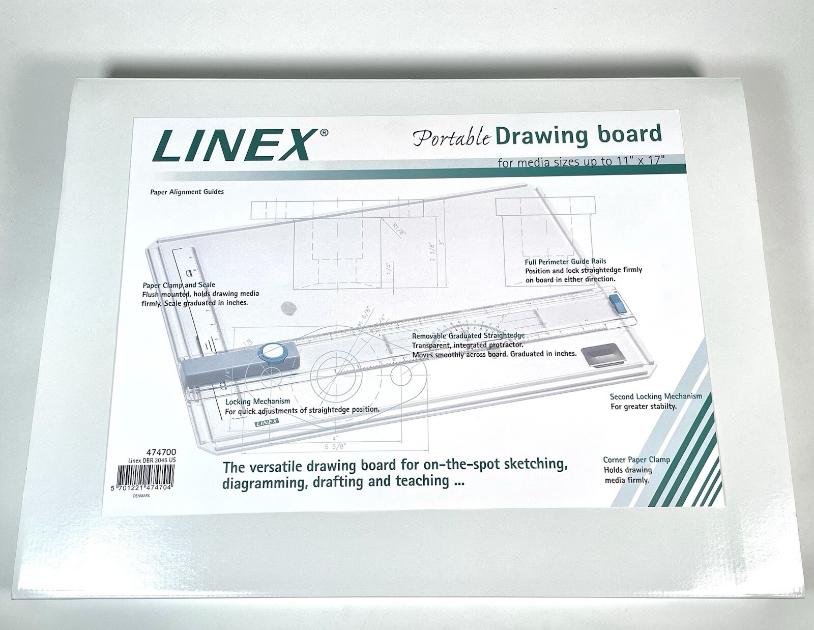 LINEX Portable Drawing Art Board Multi-Function Drafting Scale In Inches DBR3045