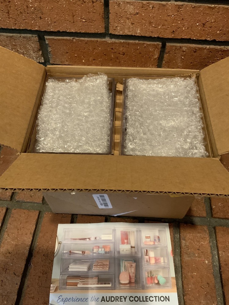 STORI Audrey Stackable Half Width Drawers 4.5” Tall Acrylic Clear