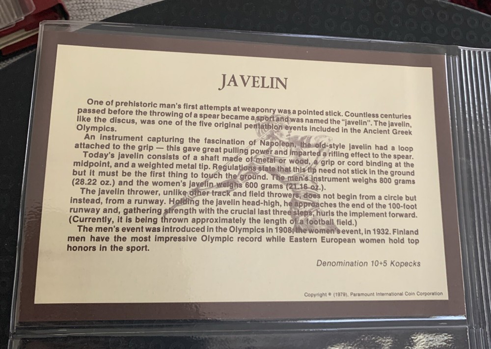 Russia 1980 Moscow Fdc Olympics Javelin